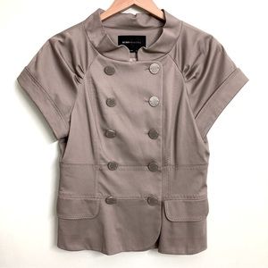 BCBGMaxazria gorgeously tailored double-breasted short sleeve jacket top